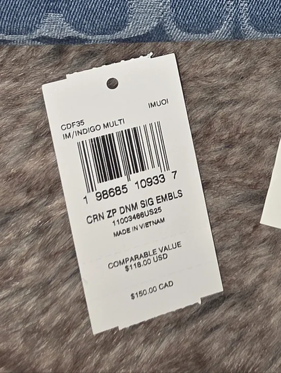 Coach Signature Denim Wristlet with Embroidery - Picture 3 of 3